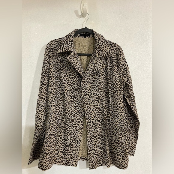 Monarc anthropology open belted cardigan, side pockets,Sz M NWOT animal print - Picture 3 of 10